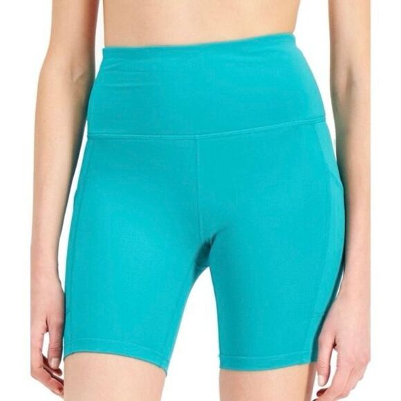ID Ideology Women S Compression 7 Bike Shorts Green Size Small - Picture 1 of 3